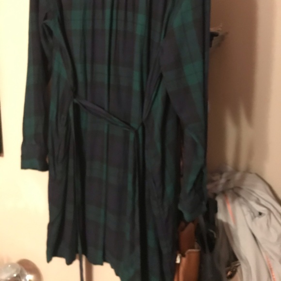 Fleece Plaid Gap Dress with Belt - Picture 3 of 3